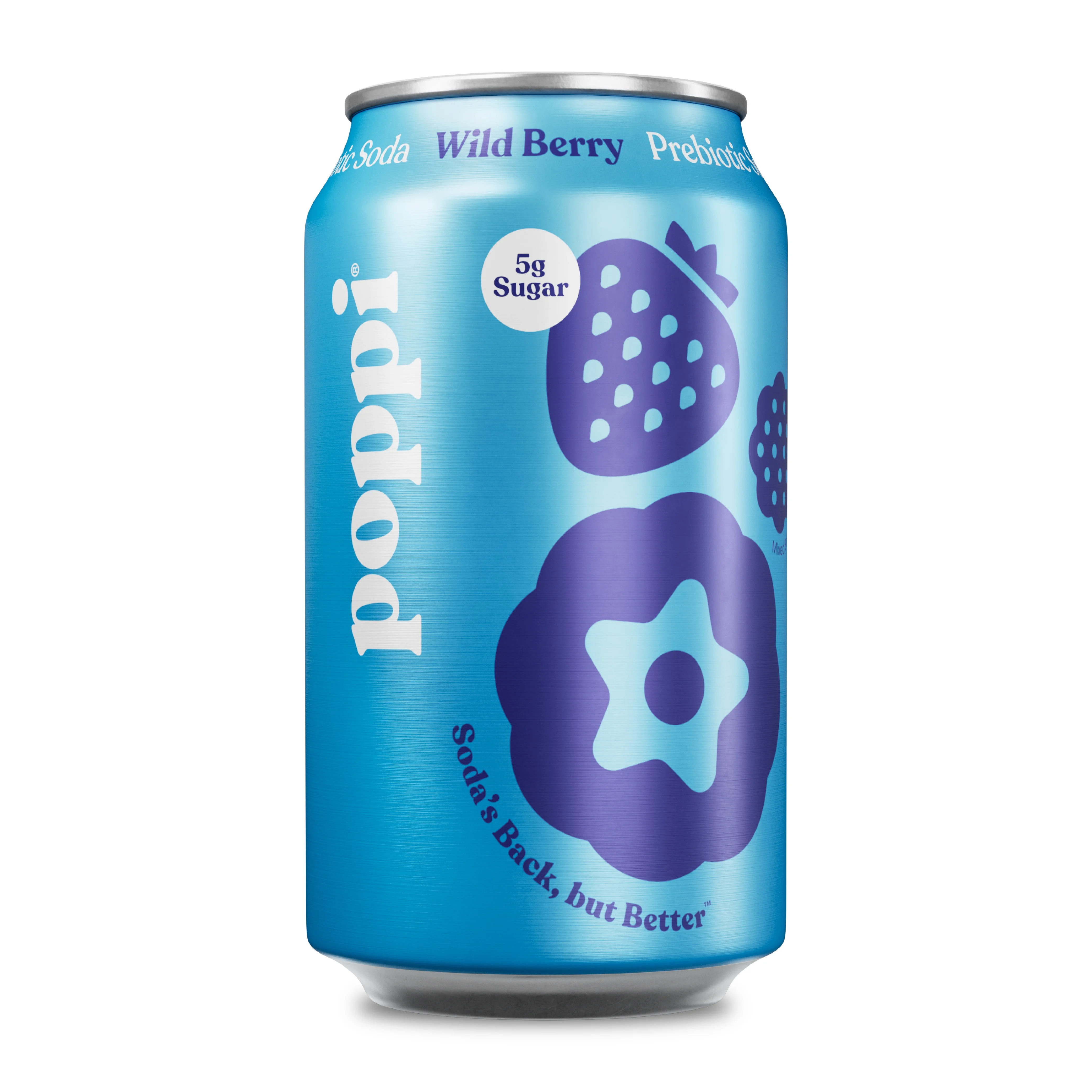 Wild Berry Poppi Prebiotic Soda 12 oz