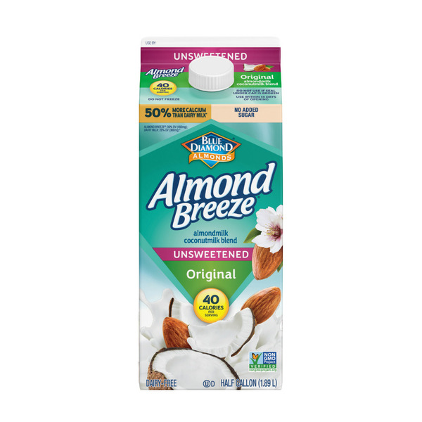 Almond Breeze Unsweetened Original Almond Milk Coconut Milk Blend 64 oz
