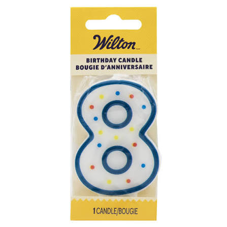 Wilton Birthday Numeral Candle #8
