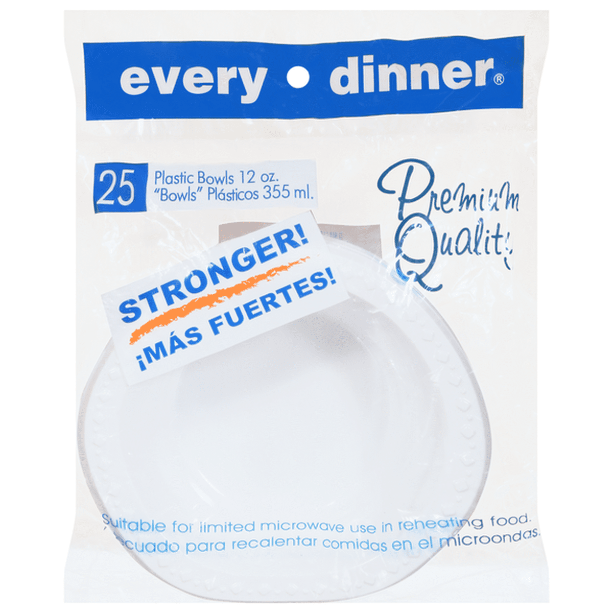Every Dinner Plastic Bowls 12 oz 25 ct