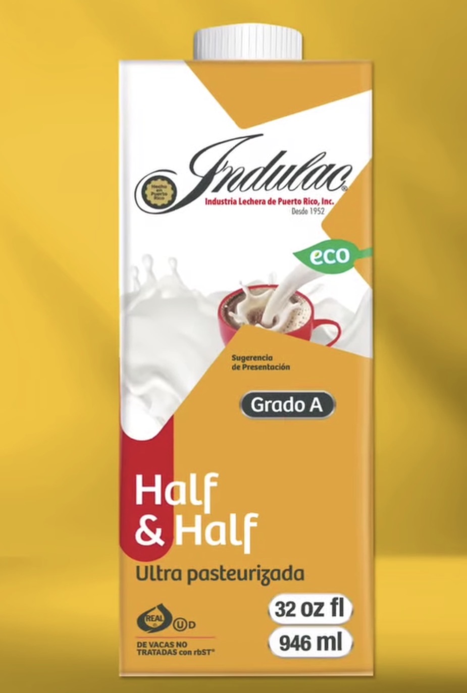 Indulac UHT Half & Half 32 oz