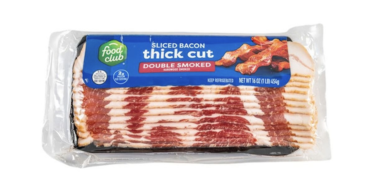 Food Club Hardwood Smoked Thick Cut Bacon 16 oz