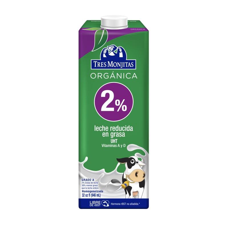 Tres monjitas leche reducida en grasa organica 32 oz