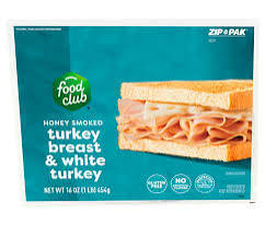 Food Club Honey Smoked Turkey Breast & White Turkey 16 oz