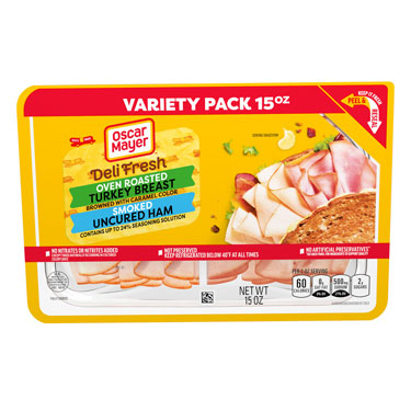 Oscar Mayer Deli Fresh FAMILY SIZE Classic Combo Oven Roasted Turkey Breast & Smoked Ham 15 oz