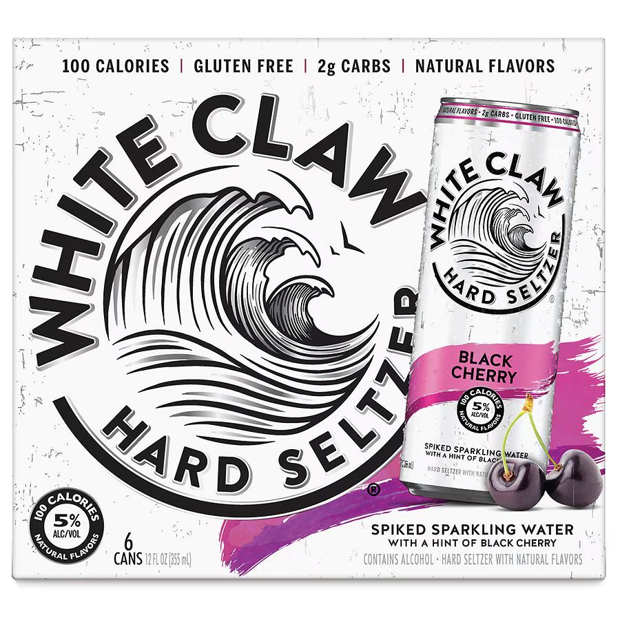 White Claw Hard Seltzer Black Cherry 6-12 oz