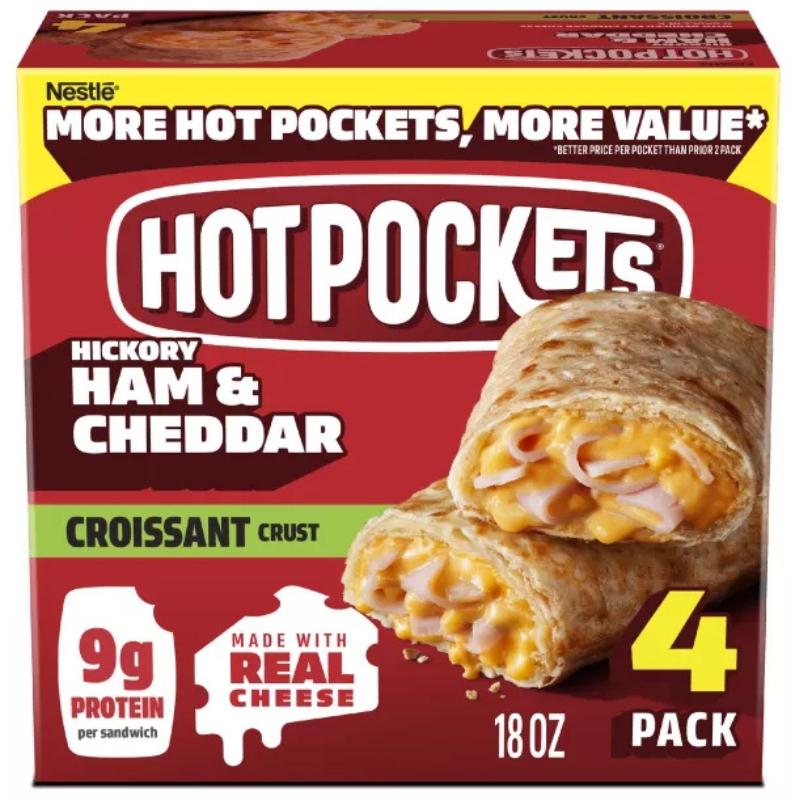Hot Pockets Ham & Cheddar Croissant Crust 18 oz