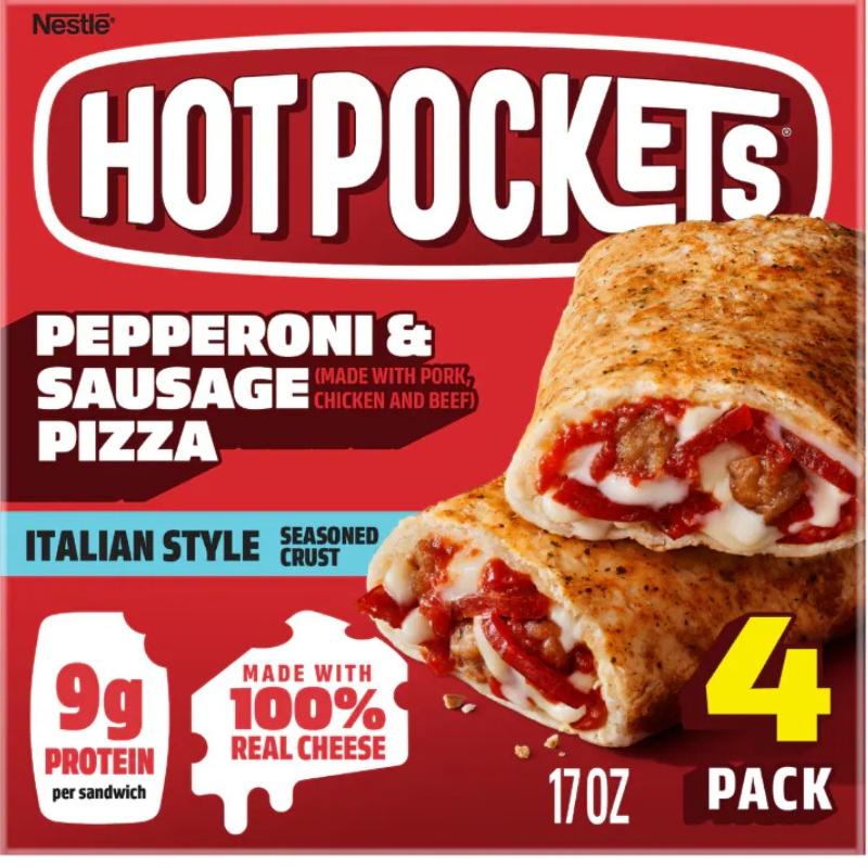 Hot Pockets Pepperoni & Sausage Pizza Italian Style Crust 17 oz