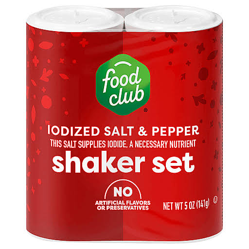 Food Club Iodized Salt & Pepper Shaker Set 5 oz