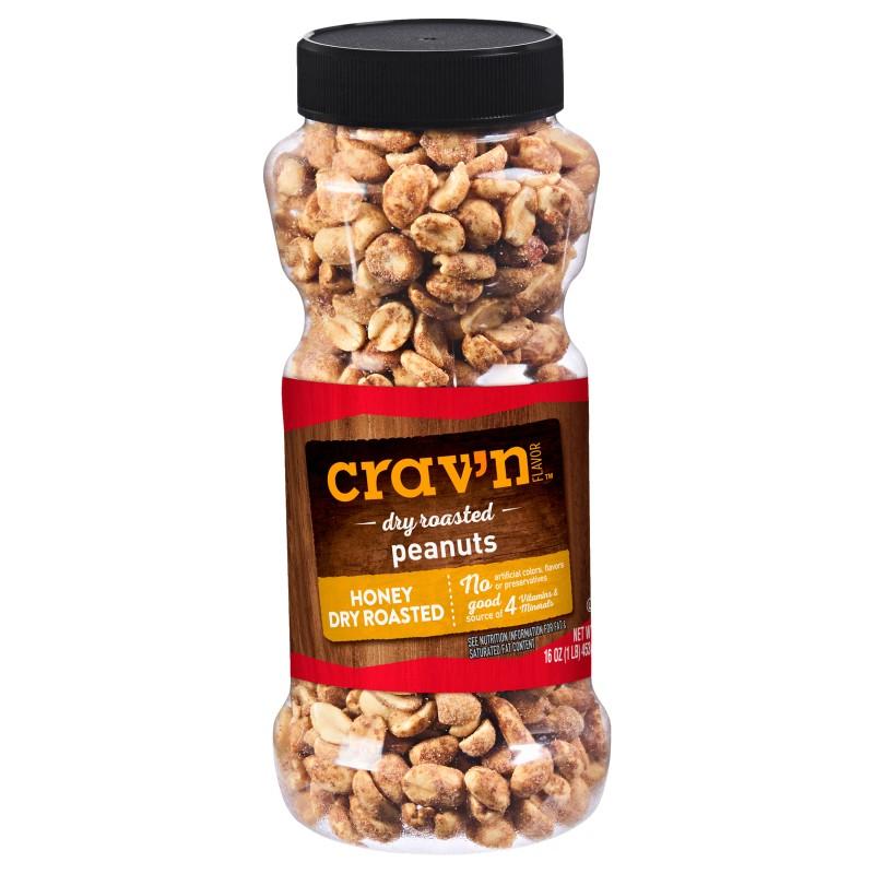 Crav'n Flavor Peanuts Honey Dry Roasted 16 oz