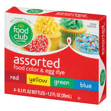 Food Club Assorted Food Color & Egg Dyes 1.2 oz