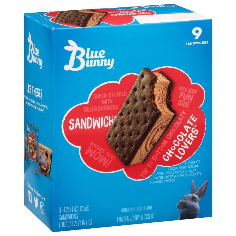 Blue Bunny Sandwiches Chocolate Lovers 9 ct