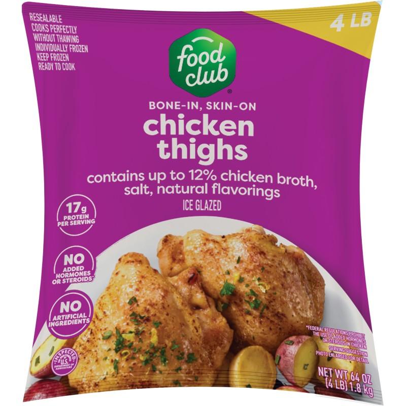 Food Club Bone-In Chicken Thighs 4 lbs
