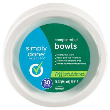 Simply Done Compostable Bowls 30-20 oz 