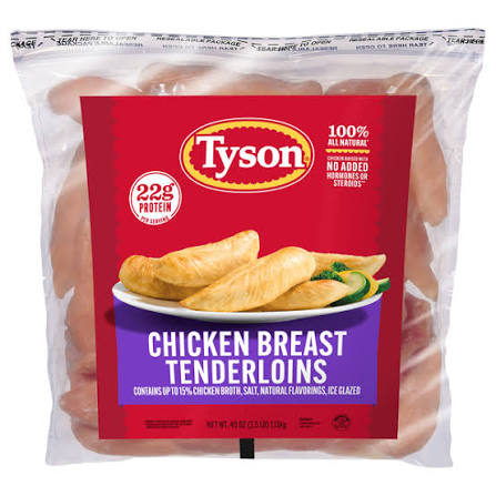 Tyson All Natural Chicken Breast Tenderloins 2 lbs