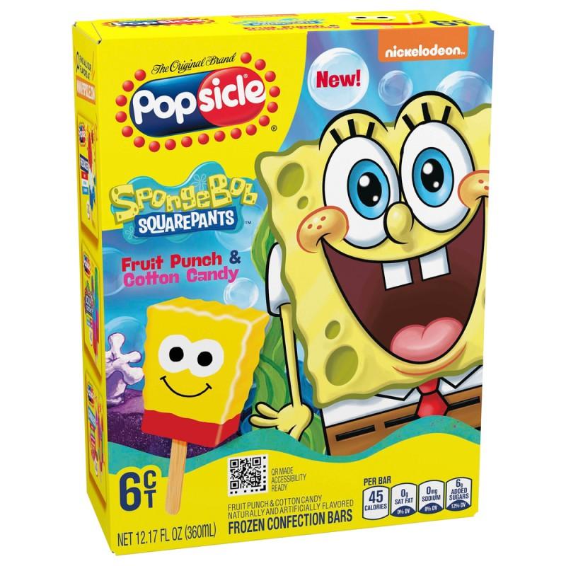Popsicle Sponge Bob Squarepants Frozen Bars 6 ct