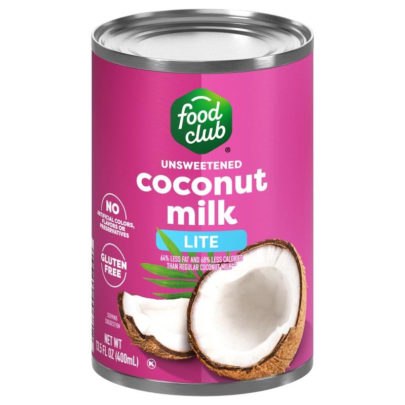 Food Club Coconut Milk Unsweetened Lite 13.5 oz