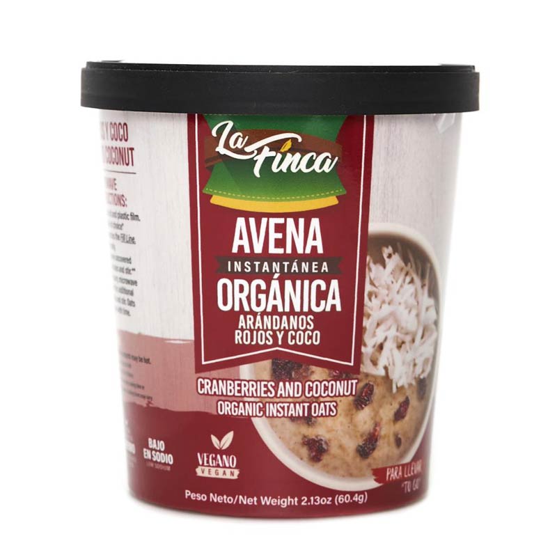 La Finca Avena Instantánea Orgánica Arándanos Rojos y Coco 2.12 oz