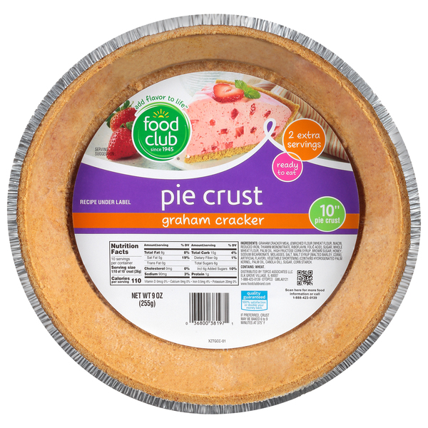Food Club 10 inch Graham Cracker Pie Crust 1 ct