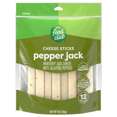 Food Club Cheese Sticks Pepper Jack Cheese 9 oz
