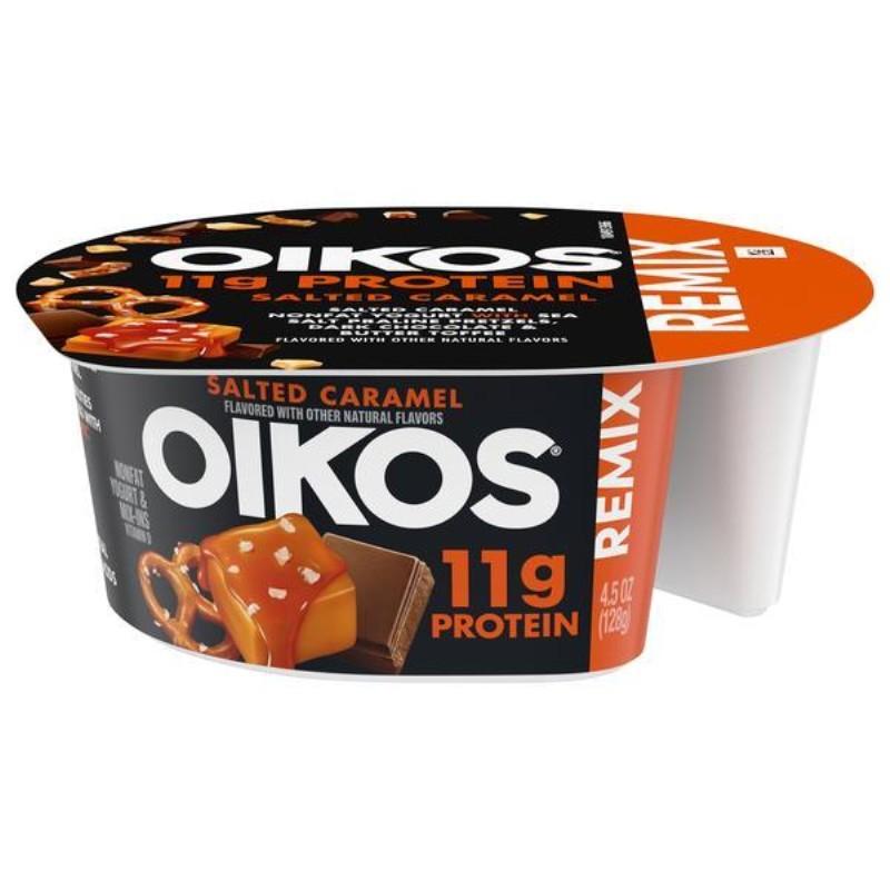 Oikos Salted Caramel and Chocolate Mix 11 g Protein 4.5 oz