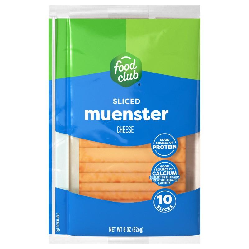Food Club Sliced Muenster Cheese 8 oz
