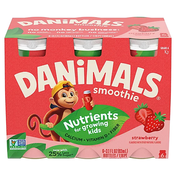 Danimals Smoothies Strawberry Explosion 6-3.1 pz