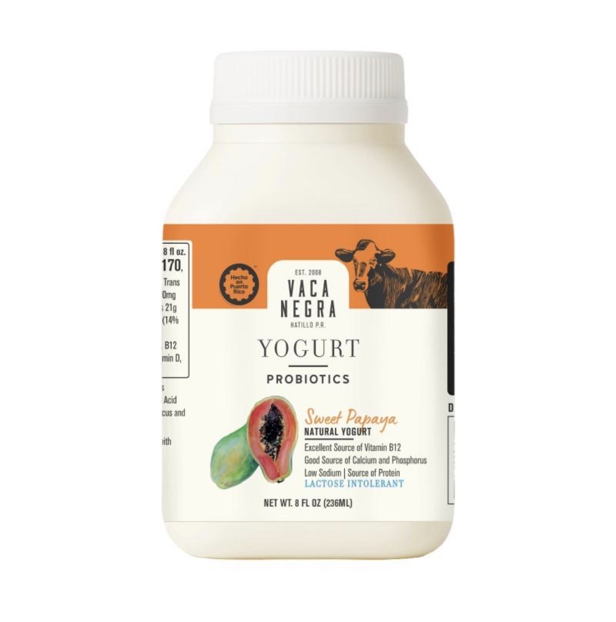 Vaca Negra Probiotics Yogurt Papaya 8 oz
