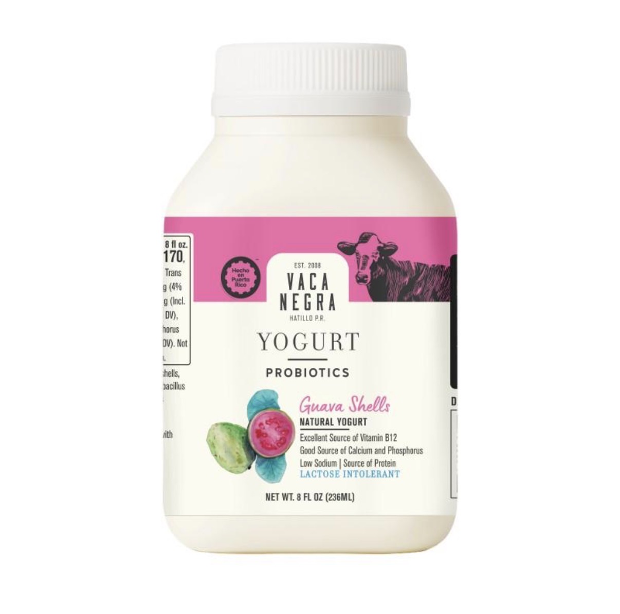 Vaca Negra Probiotics Yogurt Guava Shells 8 oz