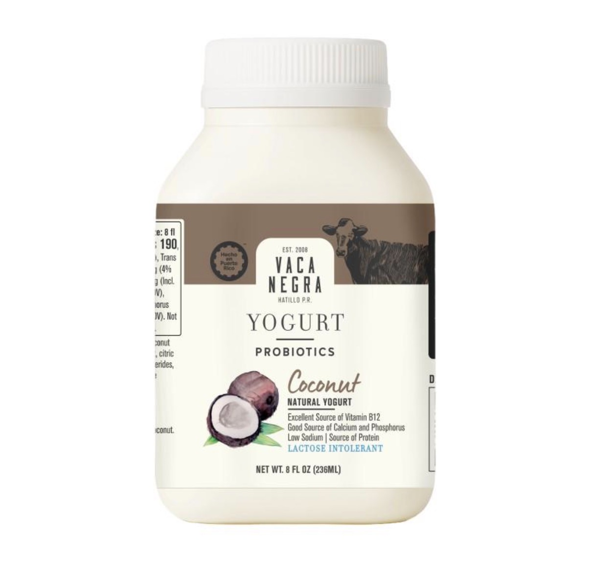 Vaca Negra Probiotics Yogurt Coconut 8 oz