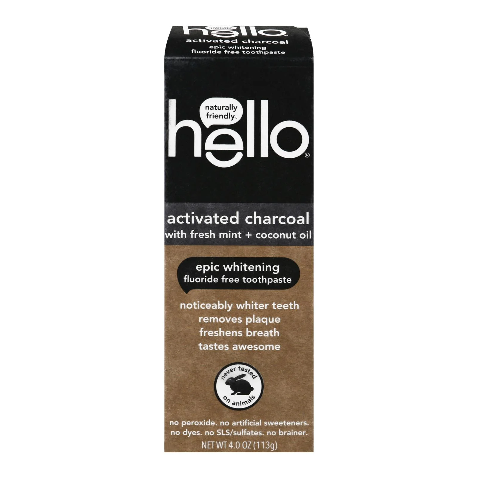Hello Fluoride Free Charcoal Activated Toothpaste 4 oz
