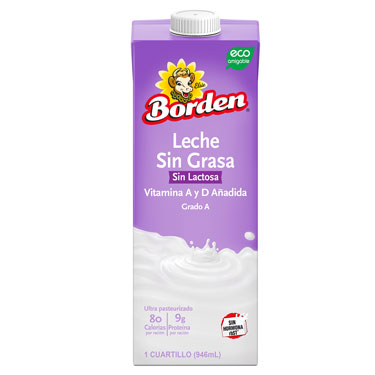 Borden Leche Sin Lactosa Sin Grasa 32 oz