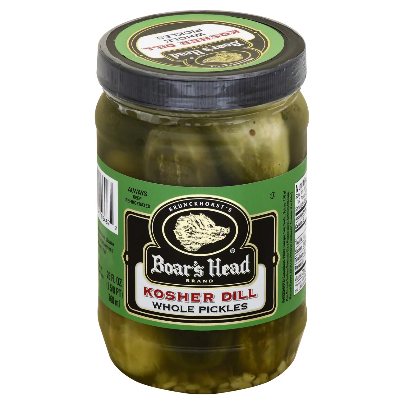 Boar's Head Kosher Dill Whole Pickles 26 oz