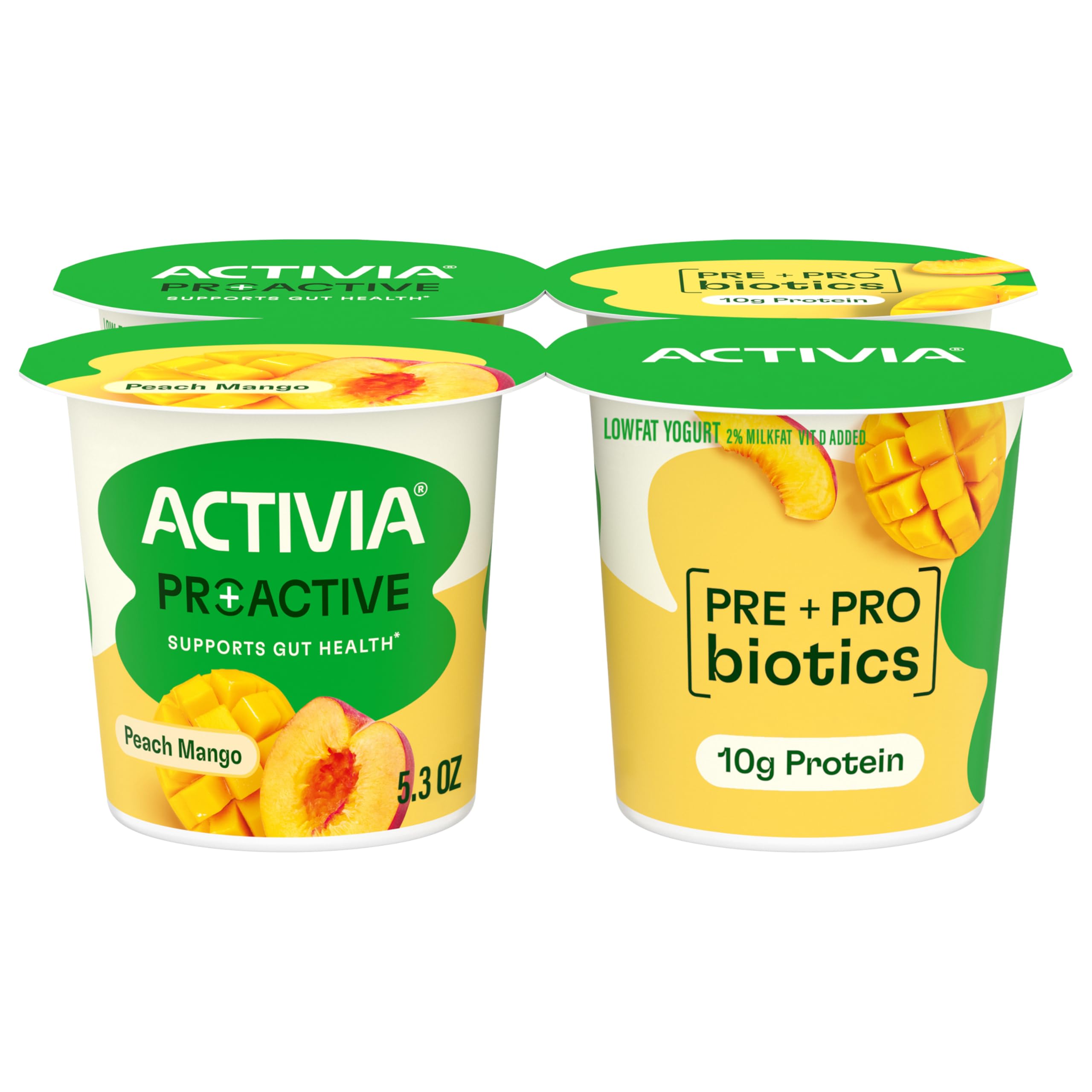 Dannon Activia Proactive Peach Mango 4/5.3 oz