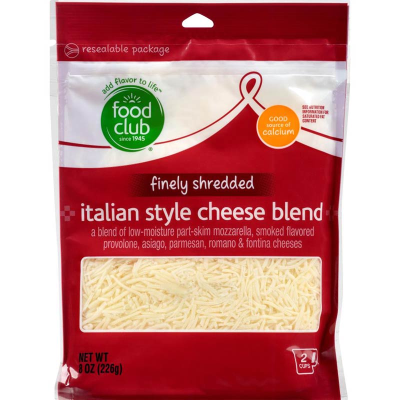 Food Club Shredded Italian Style Cheese Blend 8 oz