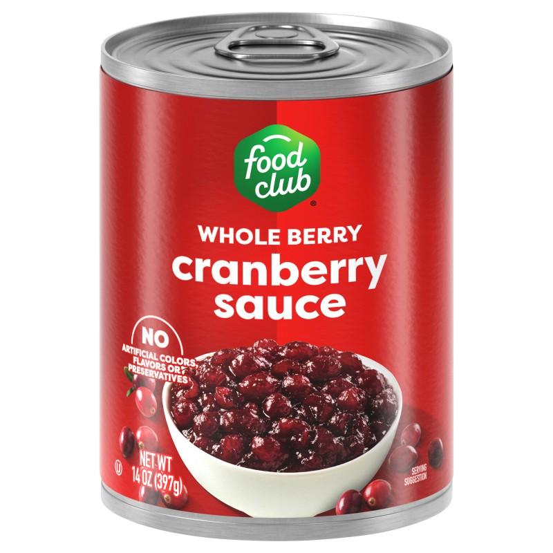 Food Club Whole Berry Cranberry Sauce 14 oz