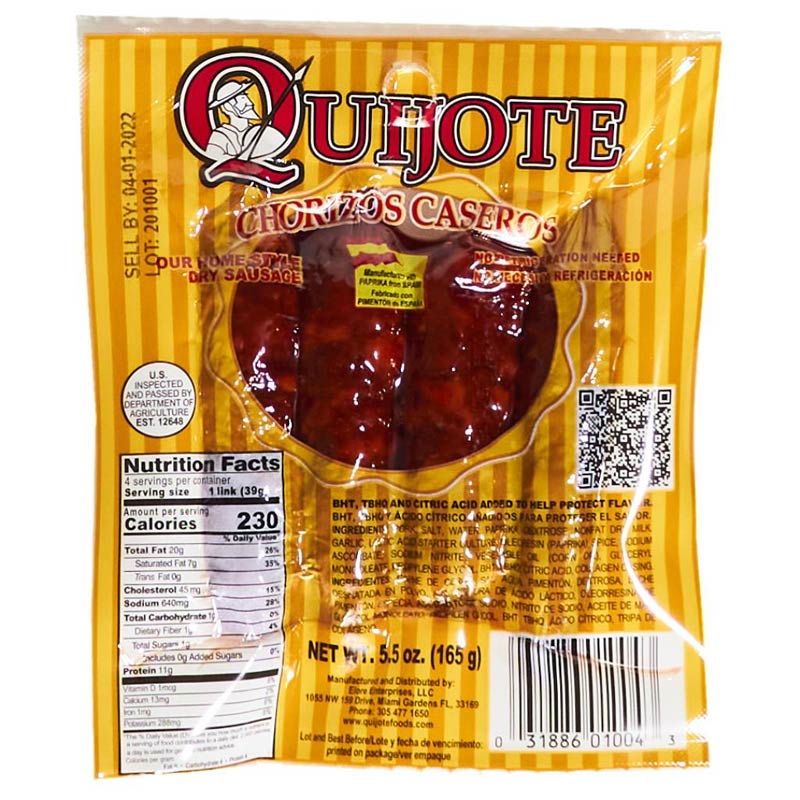 Quijote Chorizos Caseros 5.5 oz