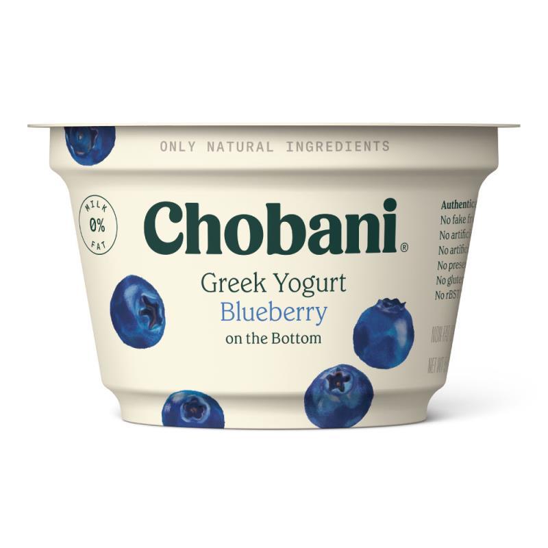 Chobani Greek Yogurt Blueberry Fruit on the Bottom 4-5.3 oz