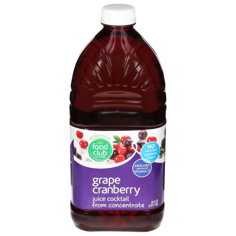 Food Club Grape Cranberry Juice Cocktail 64 oz