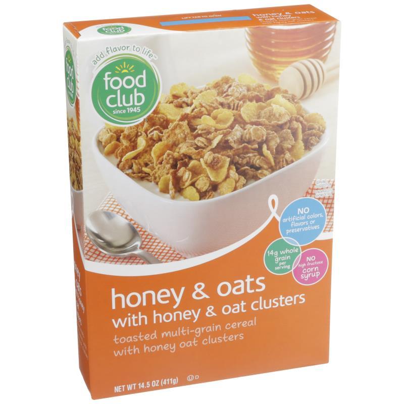 Food Club Honey & Oats Cereal 14.5 oz