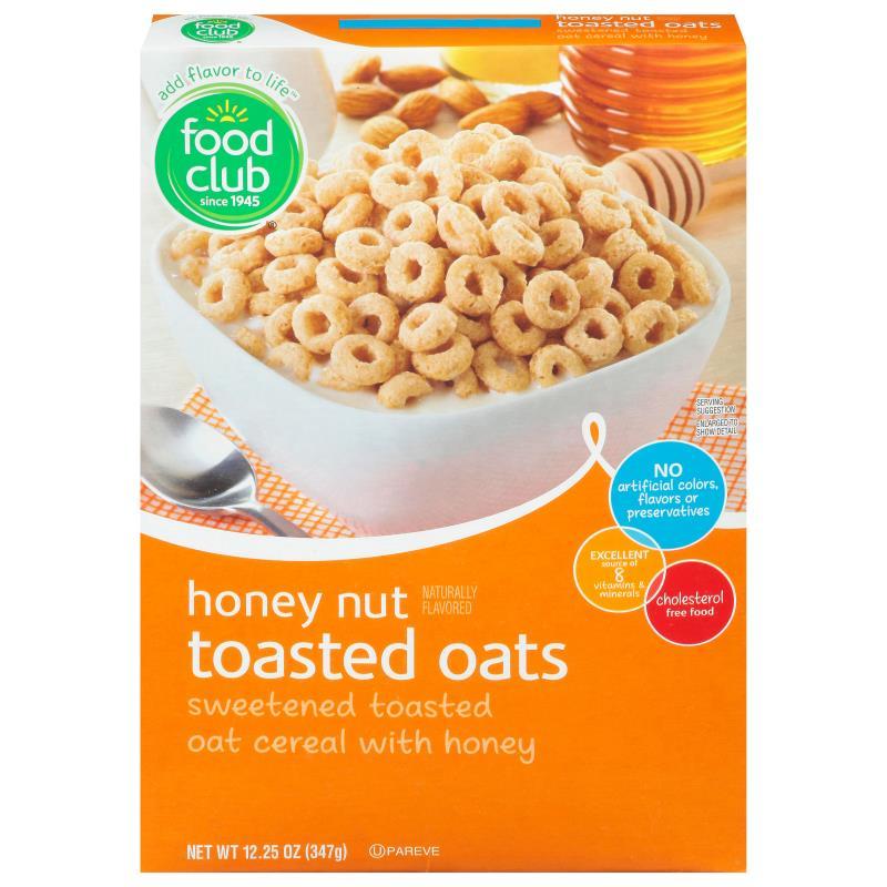 Food Club Honey Nut Toasted Oats Cereal 12.25 oz