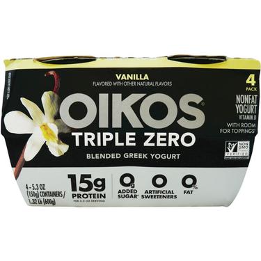 Dannon Oikos Triple Zero Vanilla 4-5.3 oz
