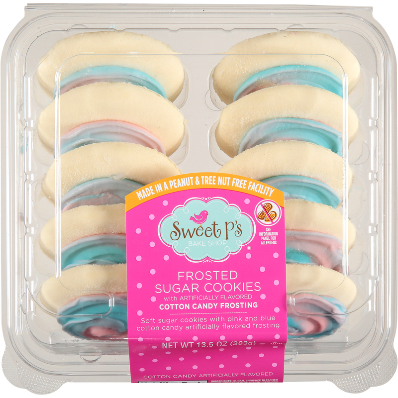Sweet P's Frosted Sugar Cookies Cotton Candy Frosting 13.5 oz