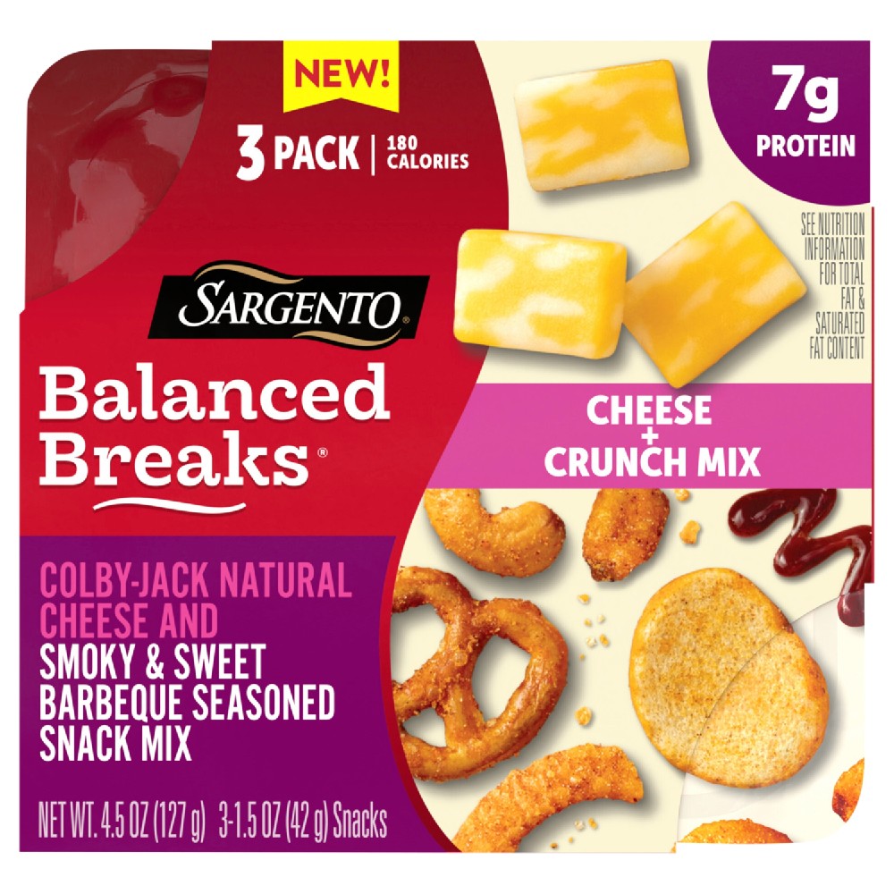 Sargento Balanced Breaks Cheese + Crunch Mix Colby-Jack Cheese 3-1.5 oz