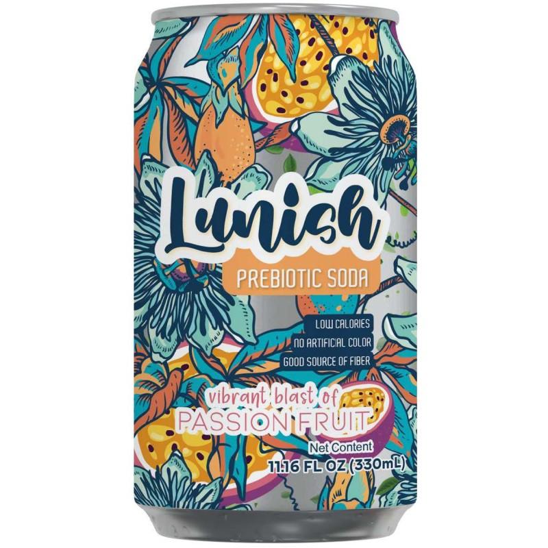 Lunish Prebiotic Soda Passion Fruit 11 oz