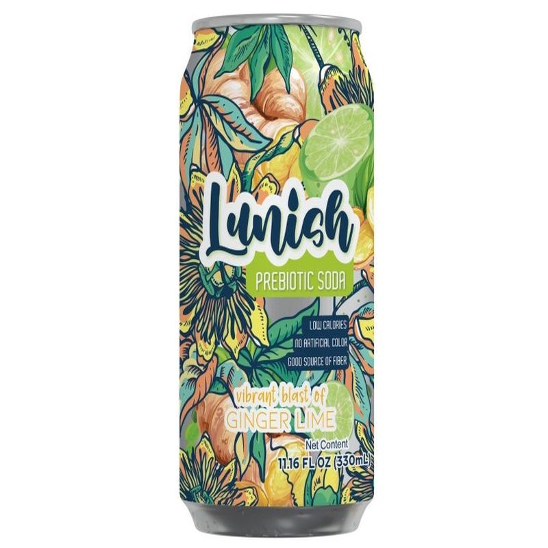 Lunish Prebiotic Soda Ginger Lime 11.1 oz