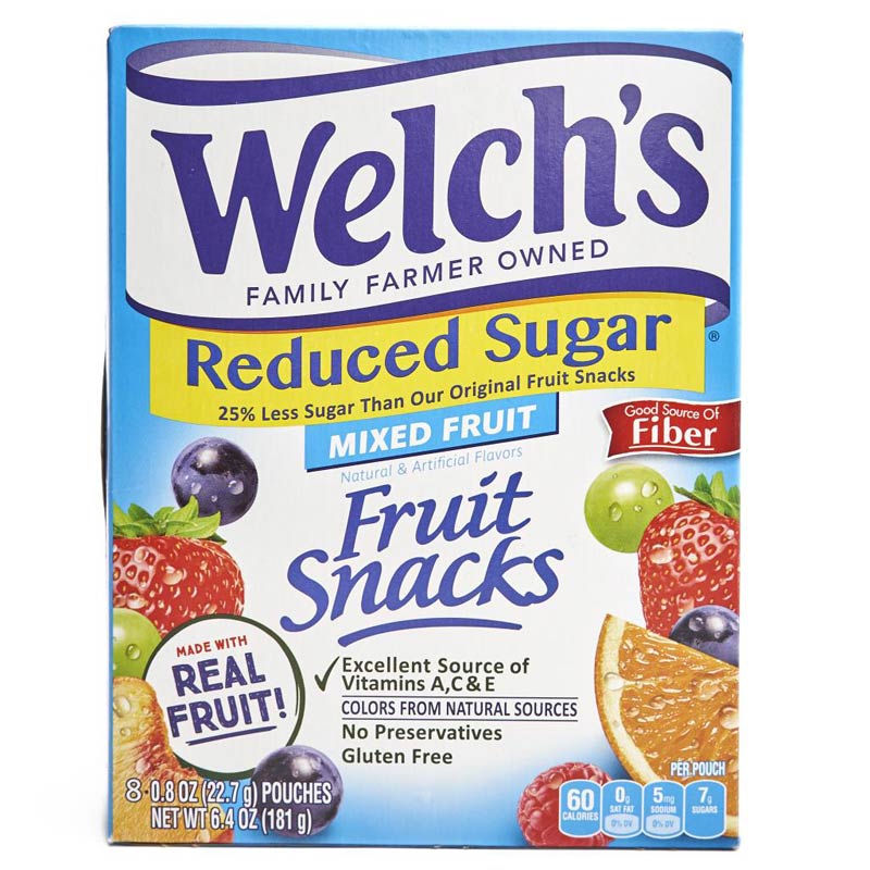 Welch’s Fruit Snacks Mixed Fruits Reduced Sugar 8-0.8 oz