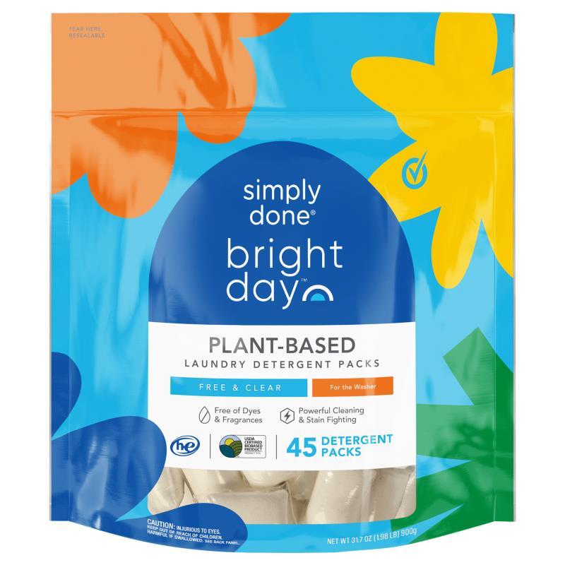 Simply Done Bright Day Laundry Detergent Packs 45 ct