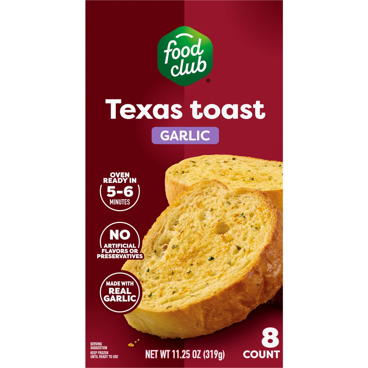 Food Club Texas Toast Garlic 8 ct