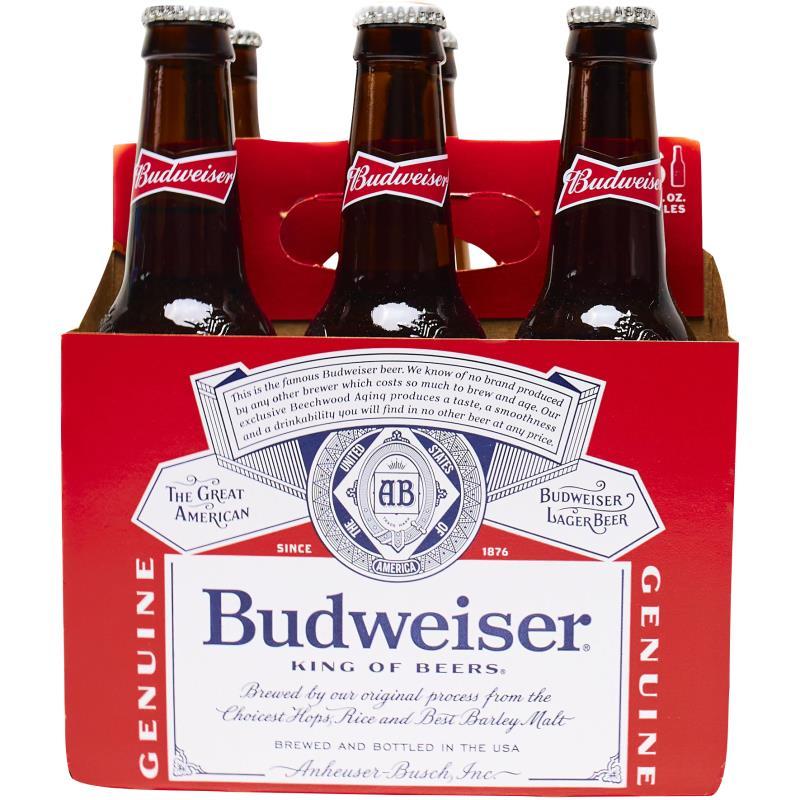 Budweiser Cerveza En Botella 6pk/12 oz.
